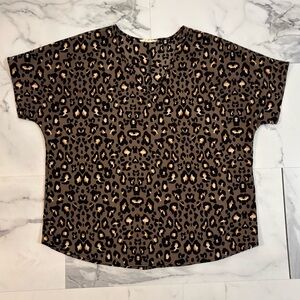 🐆Entro🐆 Leopard Print Short Sleeve Top